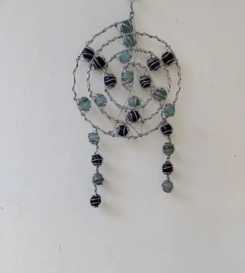 Suncatcher Mandala Mix Filtro dos Sonhos tons de azul