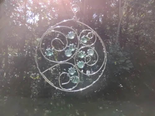 Suncatcher Mandala Modelo 1 em tons de verde
