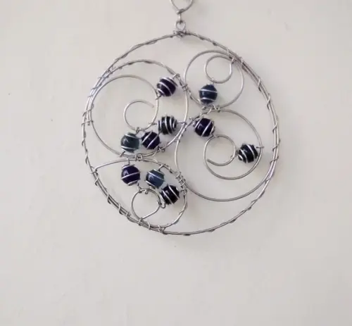 Suncatcher Mandala Modelo 1 em tons de azul