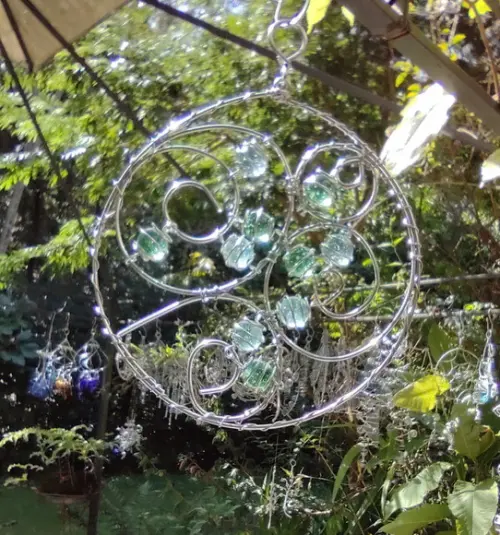 Suncatcher Mandala Modelo 1 em tons de verde