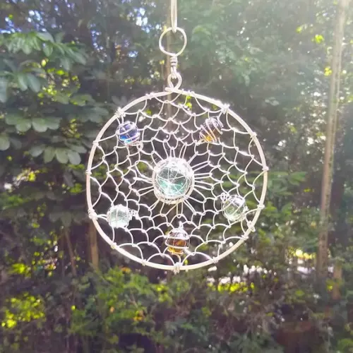 Suncatcher Mandala Trançada Multicolorida