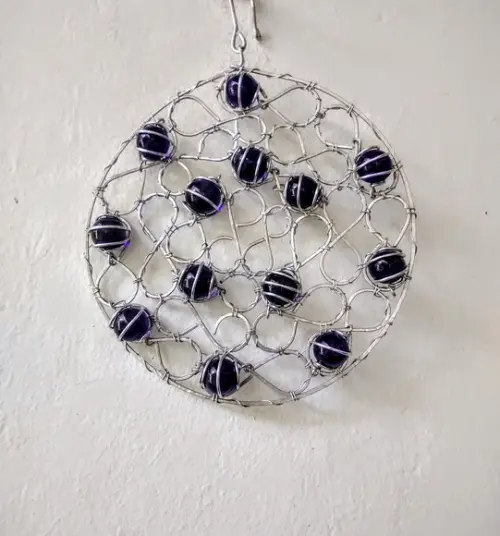 Suncatcher Mandala Vazios em Tons de Azul