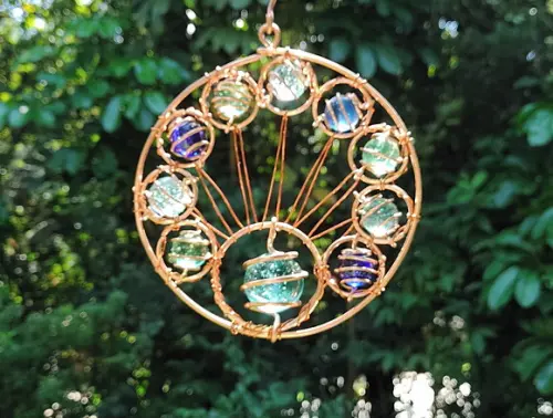 Suncatcher Cauda de Pavão em Cobre