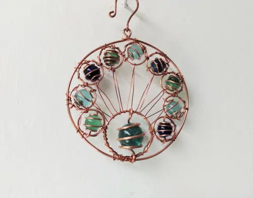 Suncatcher Cauda de Pavão em Cobre