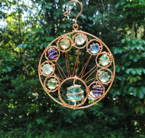 Suncatcher Cauda de Pavão em Cobre