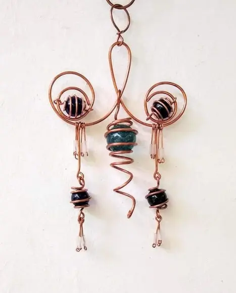 Suncatcher Oriental azul em cobre