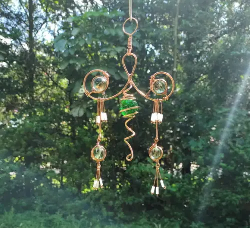 Suncatcher Oriental verde em cobre