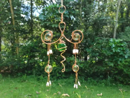 Suncatcher Oriental verde em cobre