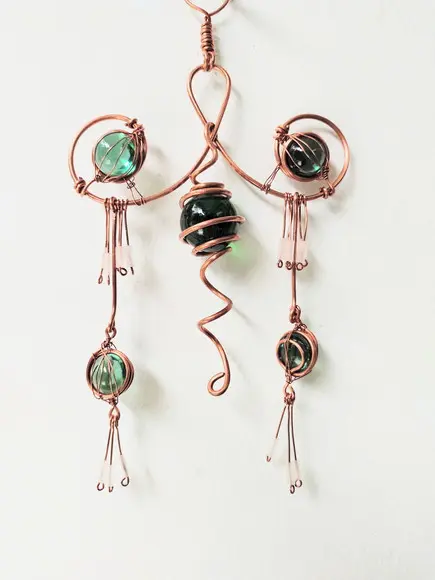 Suncatcher Oriental verde em cobre