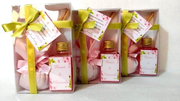 Kit Aromatizador + Sache Lembrancinha Casamento