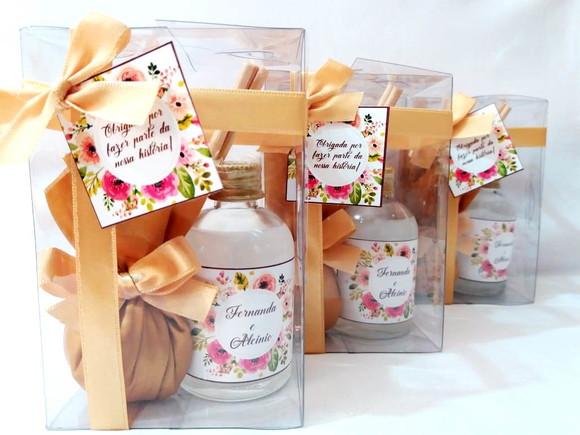 Kit Aromatizador + Sache Lembrancinha Casamento