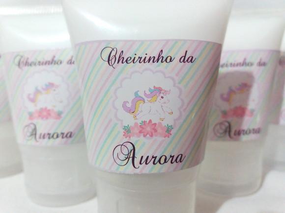 Lembrancinha Nascimento tema unicórnio hidratante 30 g
