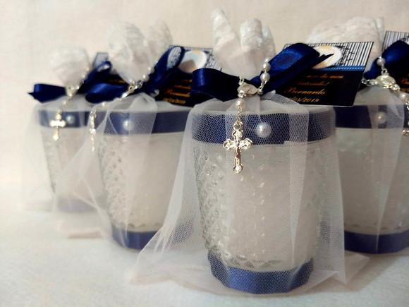 Vela perfumada Lembrancinha Batizado Bico de Jaca