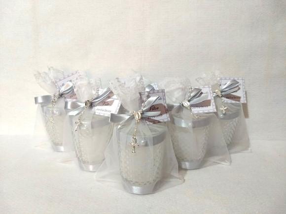 Vela perfumada Lembrancinha Batizado Bico de Jaca