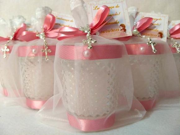 Vela perfumada Lembrancinha Batizado Bico de Jaca