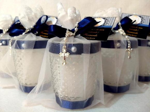 Vela perfumada Lembrancinha Batizado Bico de Jaca