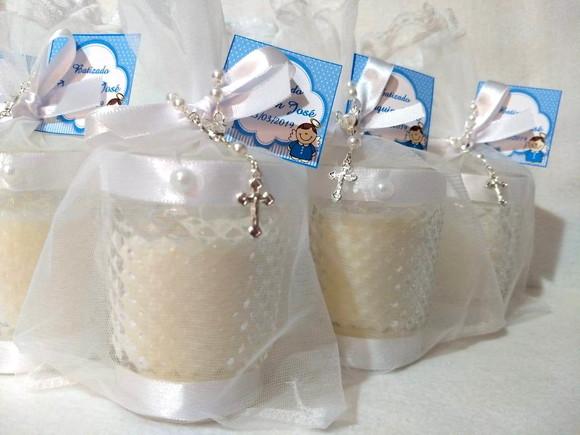 Vela perfumada Lembrancinha Batizado Bico de Jaca
