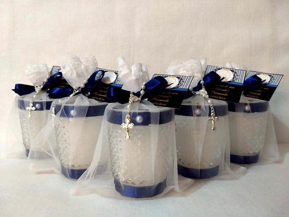 Vela perfumada Lembrancinha Batizado Bico de Jaca