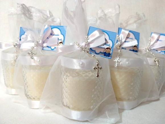 Vela perfumada Lembrancinha Batizado Bico de Jaca