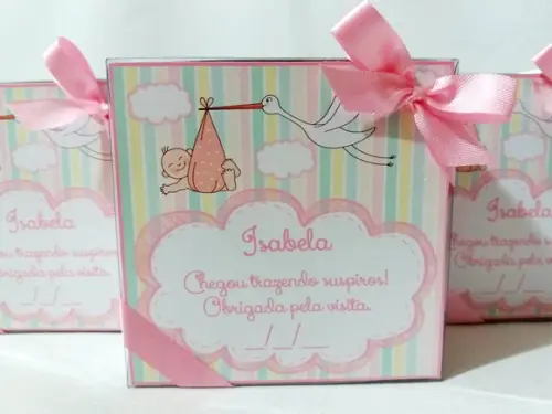 Caixinha Personalizada para Suspiro Lembrancinha Nascimento