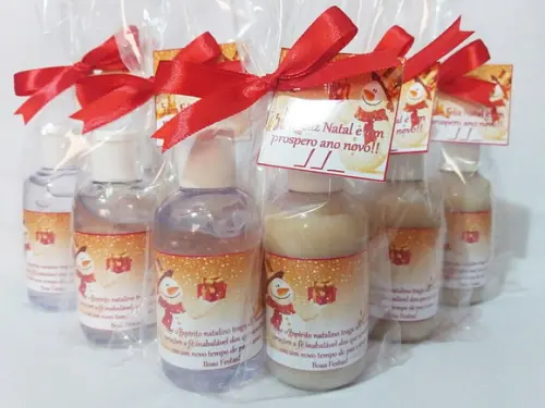 Hidratante e Alcool Gel Lembrancinha Natalina