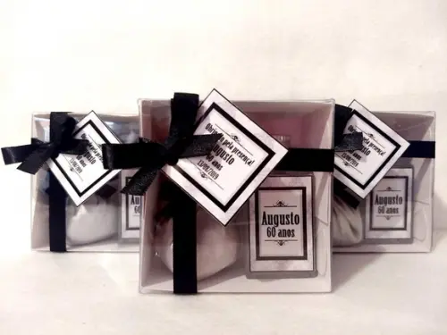 Kit Aromatizador + Sache Lembrancinha Aniversário 60 Anos