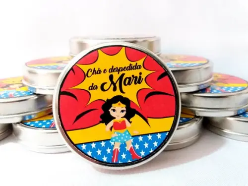 Latinha Lembrancinha Personalizada Mulher Maravilha