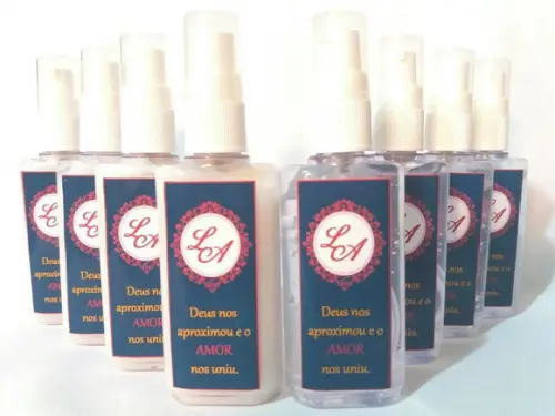 Lembrancinha de Casamento hidratante/alcool-gel 60 ml