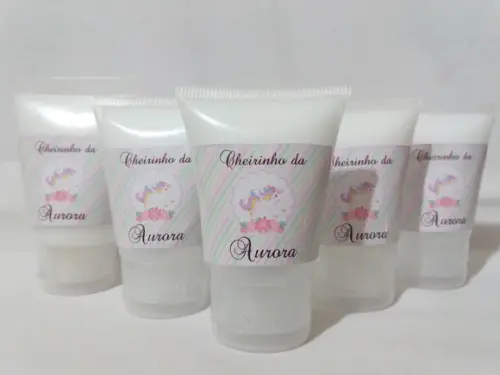Lembrancinha Nascimento tema unicórnio hidratante 30 g