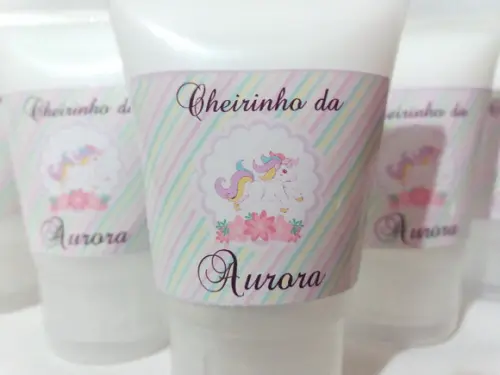 Lembrancinha Nascimento tema unicórnio hidratante 30 g