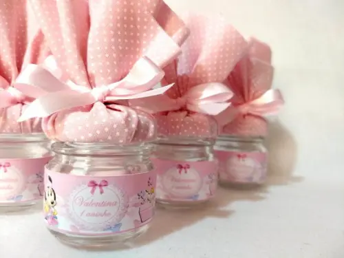 Potinho de Guloseimas Lembrancinha de Aniversário Minie Rosa