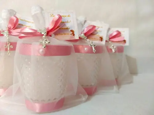 Vela perfumada Lembrancinha Batizado Bico de Jaca
