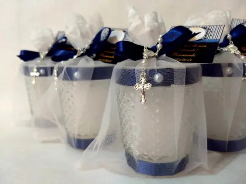 Vela perfumada Lembrancinha Batizado Bico de Jaca