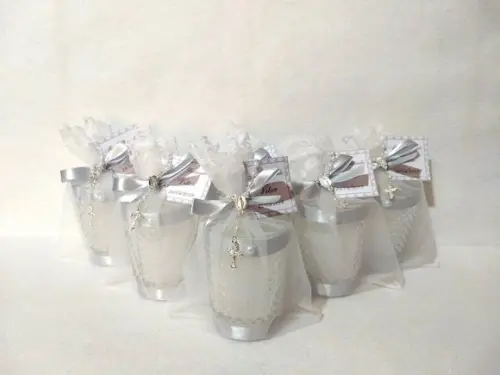 Vela perfumada Lembrancinha Batizado Bico de Jaca