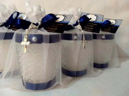 Vela perfumada Lembrancinha Batizado Bico de Jaca