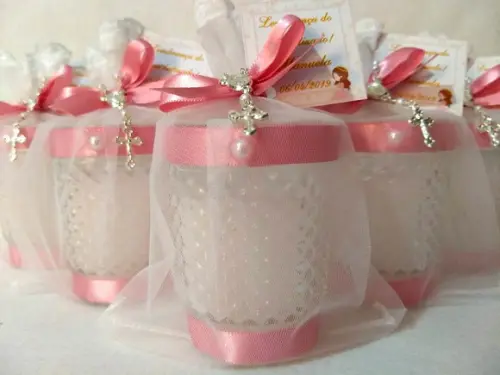 Vela perfumada Lembrancinha Batizado Bico de Jaca