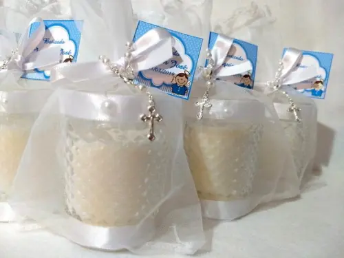 Vela perfumada Lembrancinha Batizado Bico de Jaca