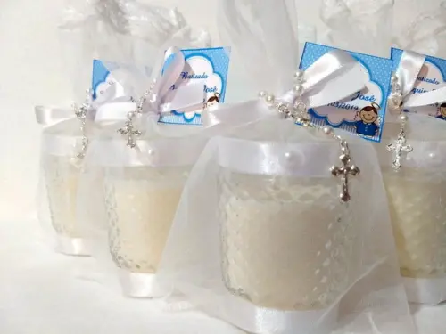 Vela perfumada Lembrancinha Batizado Bico de Jaca