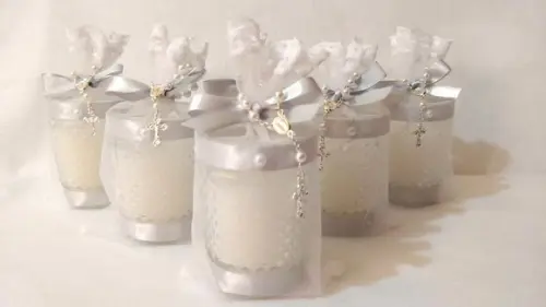 Vela perfumada Lembrancinha Batizado Bico de Jaca