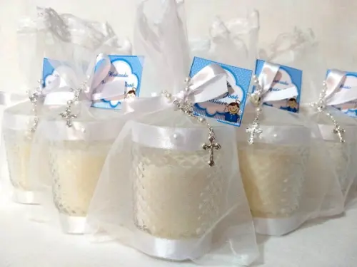 Vela perfumada Lembrancinha Batizado Bico de Jaca