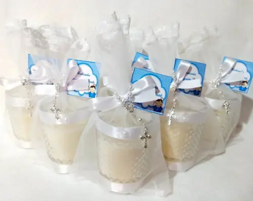 Vela perfumada Lembrancinha Batizado Bico de Jaca