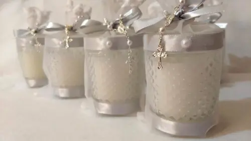 Vela perfumada Lembrancinha Batizado Bico de Jaca