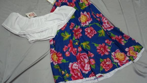 Saia Meio Gode com Barrado + Ciganinha(estampa Por Mensagem)