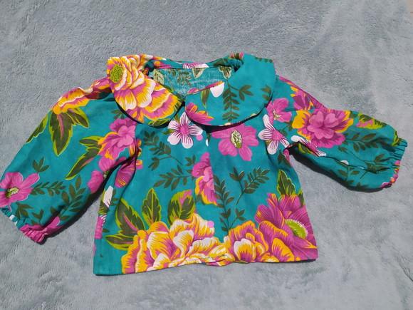 Camisa Chita Infantil Manga Bufante e Gola Redonda
