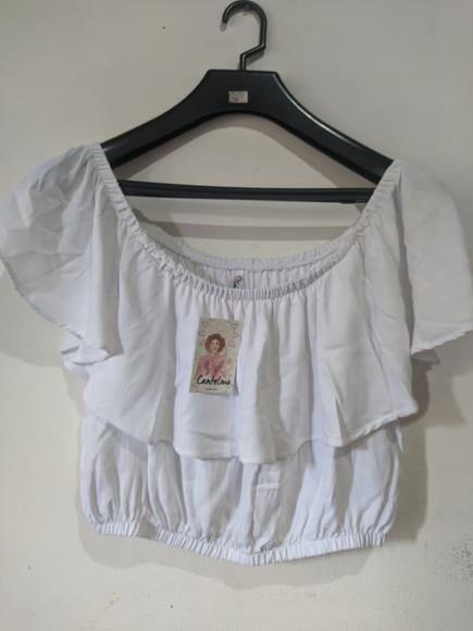 Top ciganinha de viscose branco