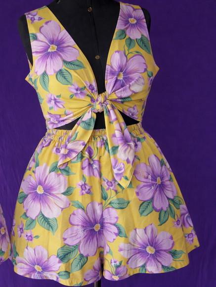 Saia e Top de Chita 100% Algodão Floral | até G3 | Carnaval