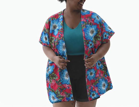 Kimono Floral de Chita 100% Algodão ? Plus Size