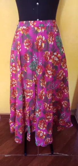 Saia meio gode longa chita (até o tamanho 60)