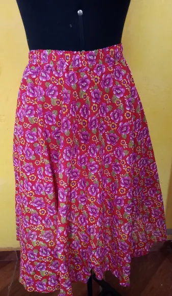 Saia Midi de Chita (com Forro) do 36 ao 60