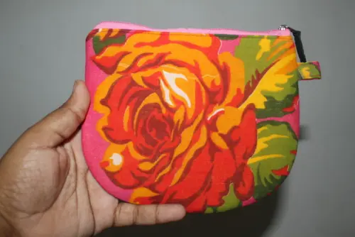 Bolsa de Mão de Chita Rosa